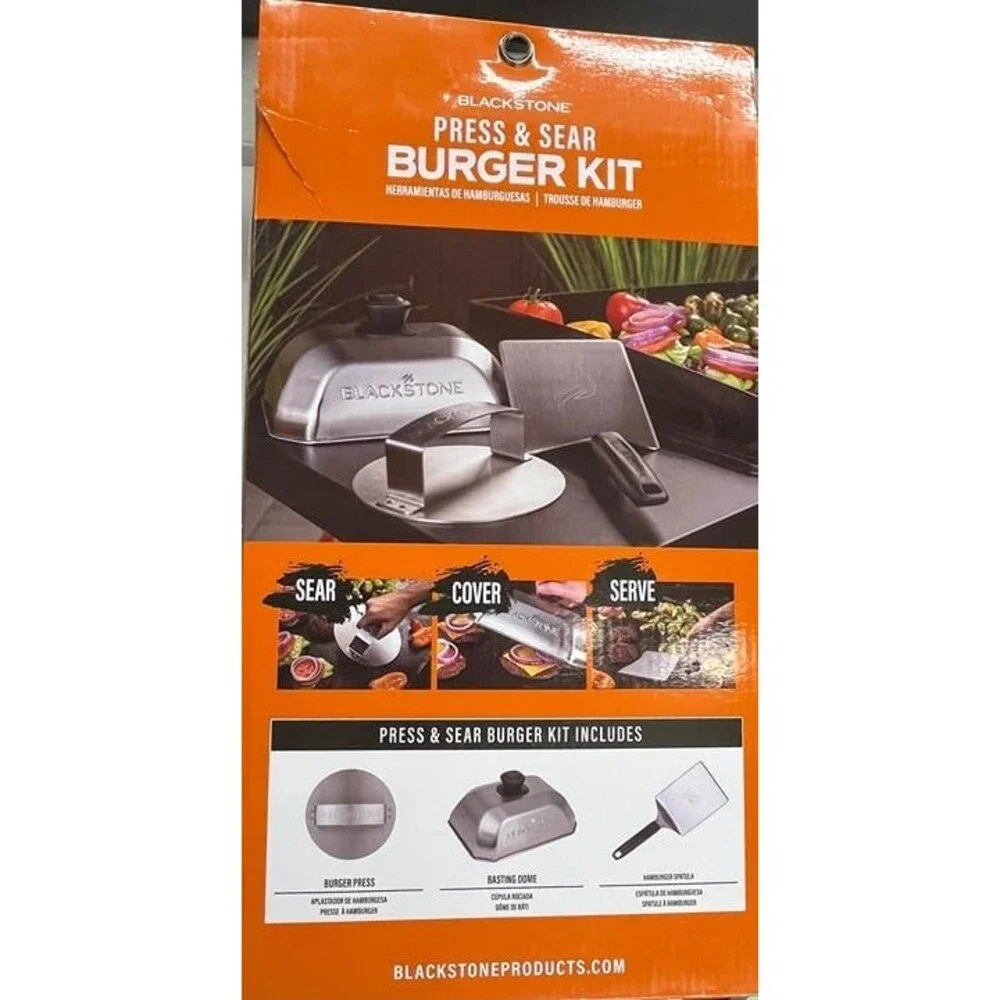NEW in the Box Blackstone 3pc Hamburger Grill Tool Set Black